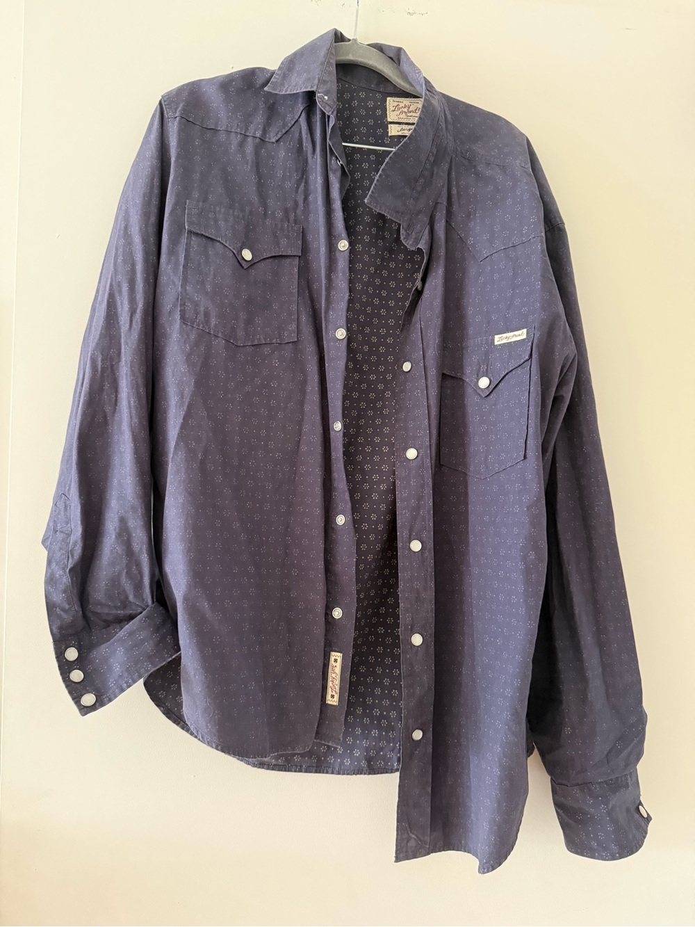 Lucky Brand Dark Navy Button-Front Casual Shirt